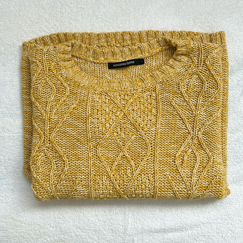 Yellow knit sweater